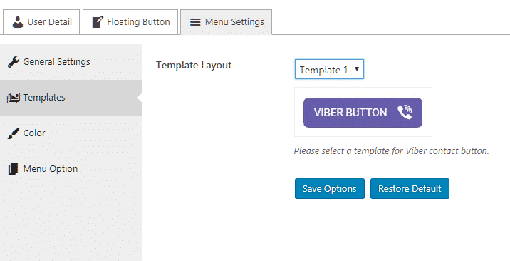 How to add Viber/Messenger/Whatsapp/Skype Contact Button on WordPress website? (Step by Step Guide) menu templates settings - How to add Viber/Messenger/Whatsapp/Skype Contact Button on WordPress website? (Step by Step Guide)