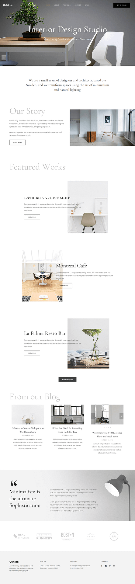 10+ Best Premium Interior Design WordPress Themes oshine best premium interior design wordpress theme - 10+ Best Premium Interior Design WordPress Themes