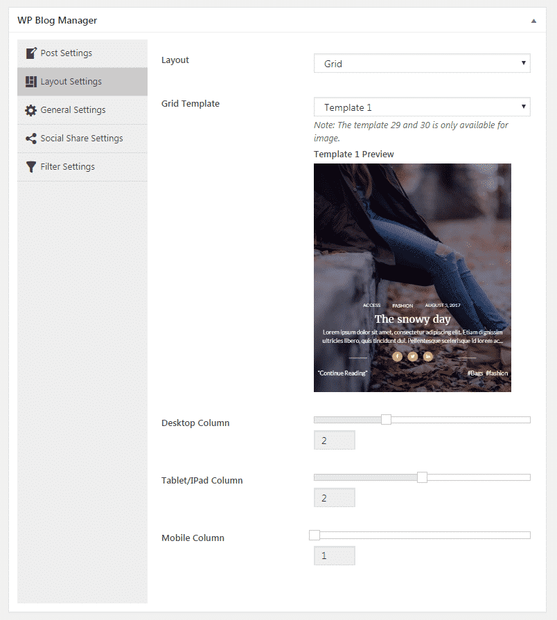How to manage your WordPress blog using WP Blog Manager? (Step By Step Guide) layout settings page - How to manage your WordPress blog using WP Blog Manager? (Step By Step Guide)