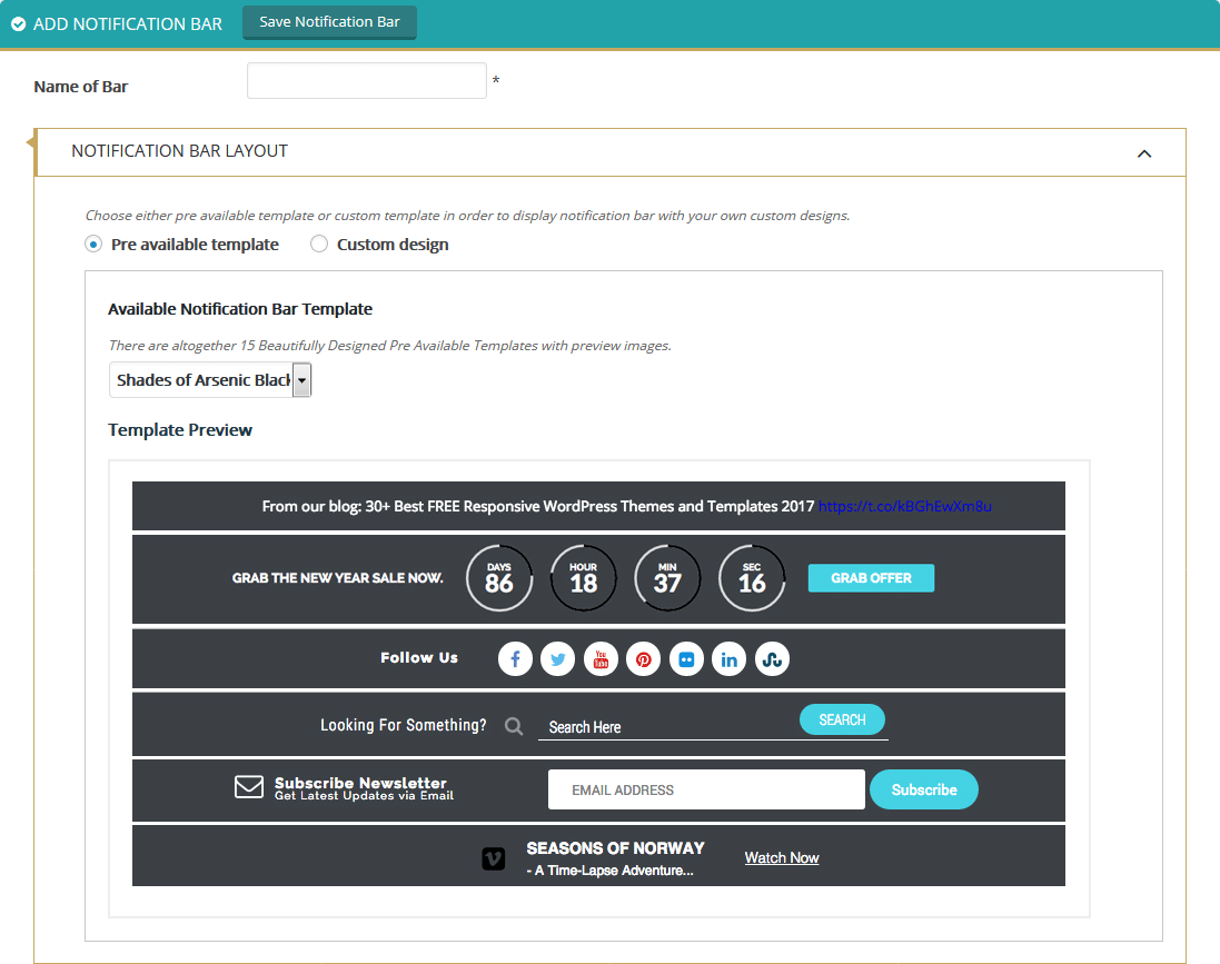 How to add notification bar on your WordPress website? (Step by Step Guide) notification bar layout 1024x809 - How to add notification bar on your WordPress website? (Step by Step Guide)