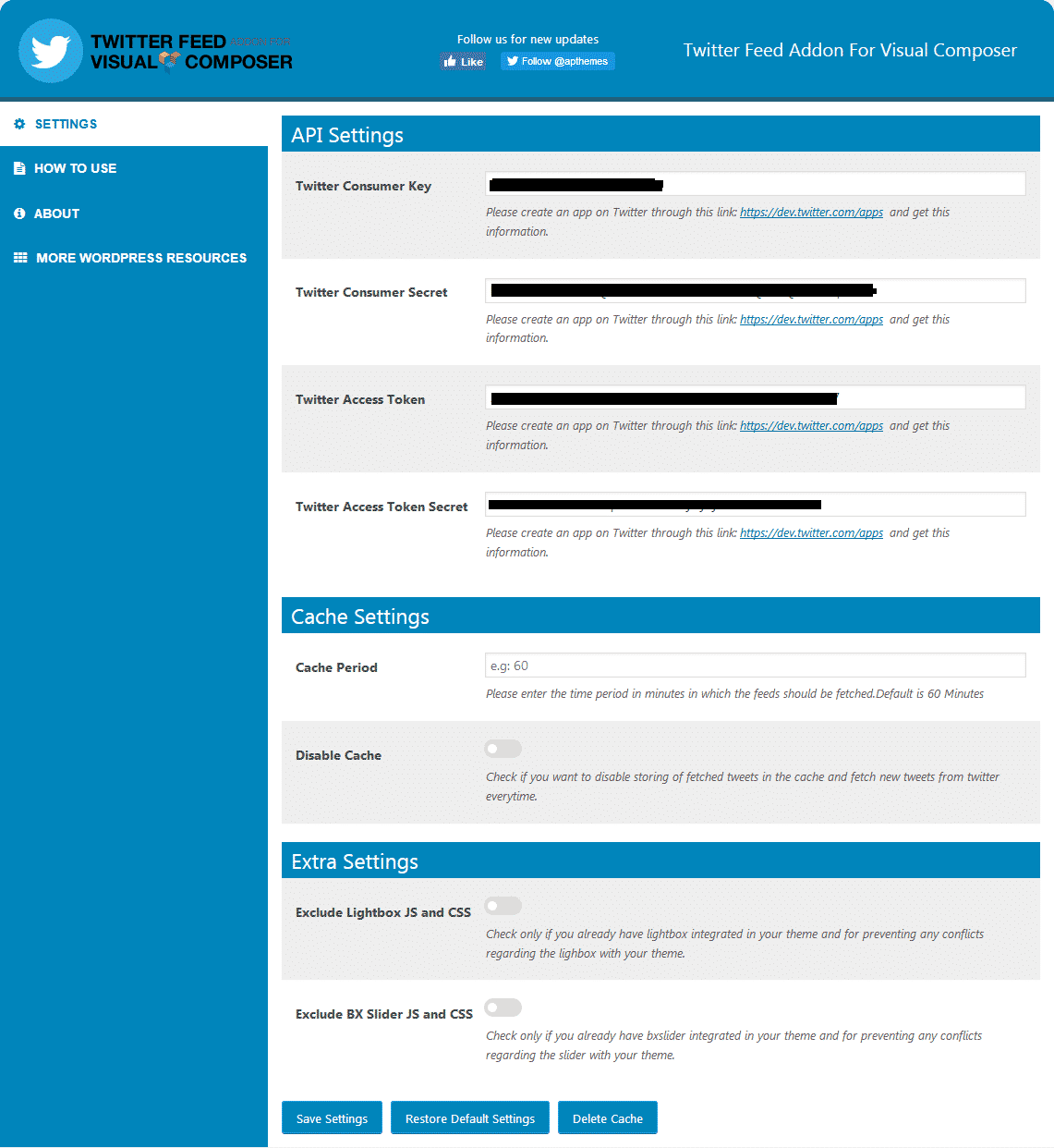 How to Showcase Twitter Feed for your WP Bakery powered WordPress website? twitter feed addon documentation screenshot main setting 941x1024 - How to Showcase Twitter Feed for your WP Bakery powered WordPress website?