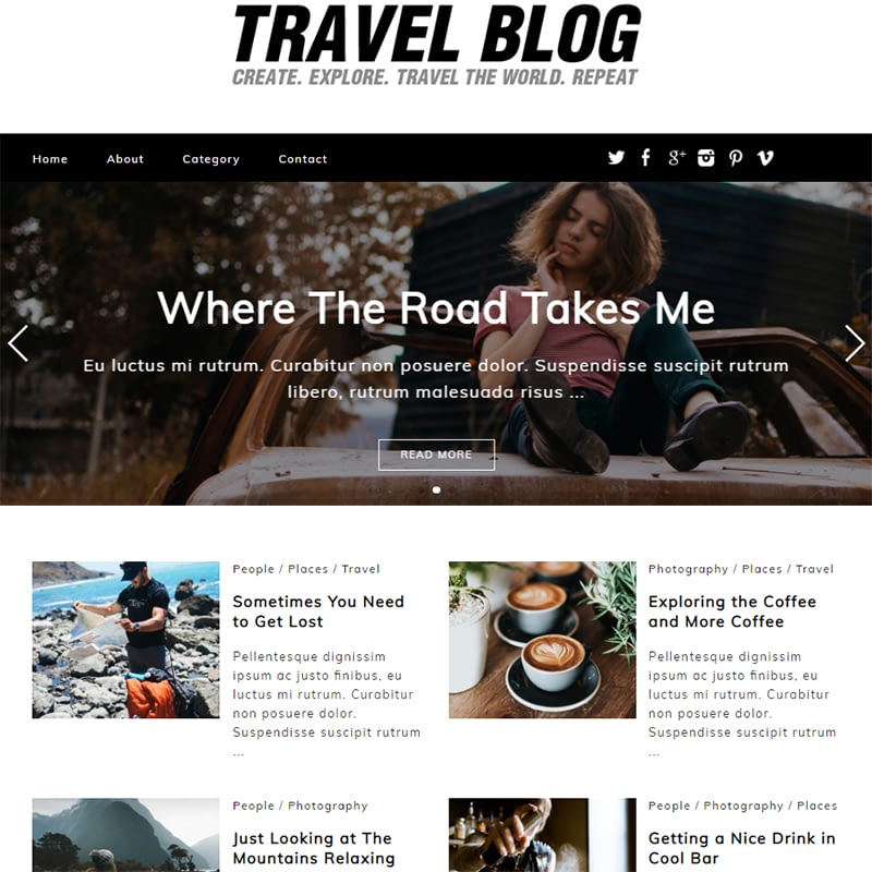 15 Best WordPress Feminine Blog Themes travel blog - 15 Best WordPress Feminine Blog Themes