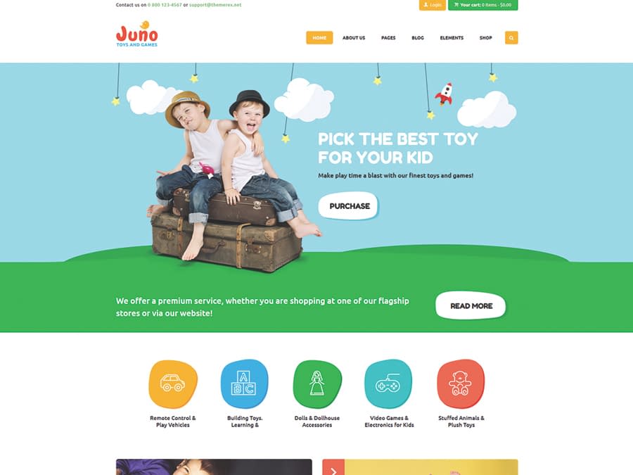 Switching to the Leading WP Editor with 20 Gutenberg Compatible WordPress Themes Juno Kids Toys & Games Store WordPress Theme