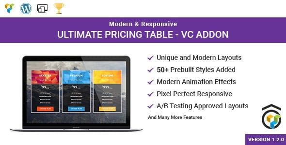 5+ Best Pricing Tables Addons for Visual Composer Ultimate Pricing Table for WPBakery Page Builder