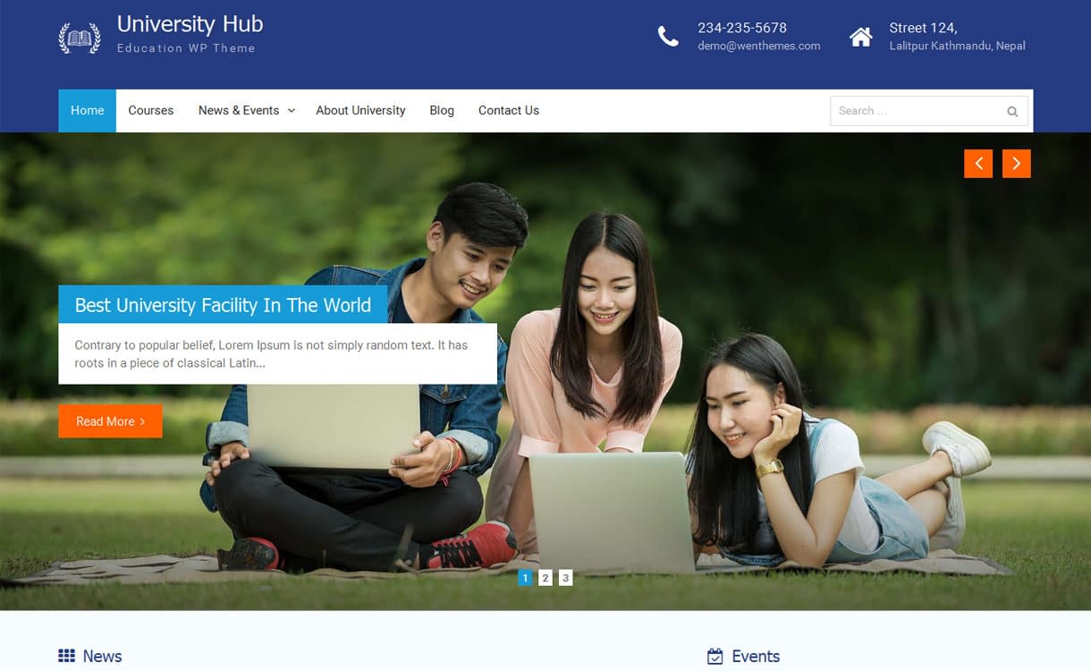 11+ Best Free Responsive WordPress Themes January 2017 University Hub - Best Free WordPress Themes January 2017