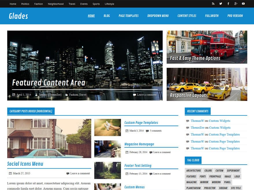 25+ Best Free Responsive Magazine WordPress Themes 2020 glades