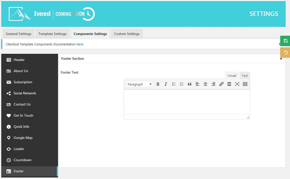 How to create an attractive Coming Soon or Under Construction page for your WordPress website? (Step by Step Guide) Everest Coming Soon: Footer