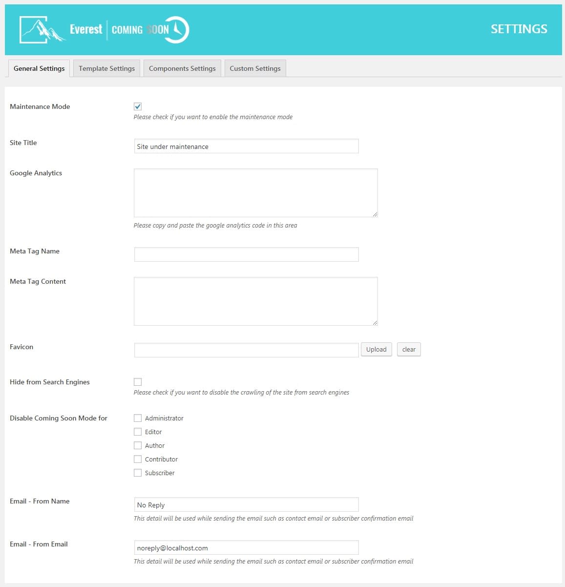 How to create an attractive Coming Soon or Under Construction page for your WordPress website? (Step by Step Guide) Everest Coming Soon: General Settings