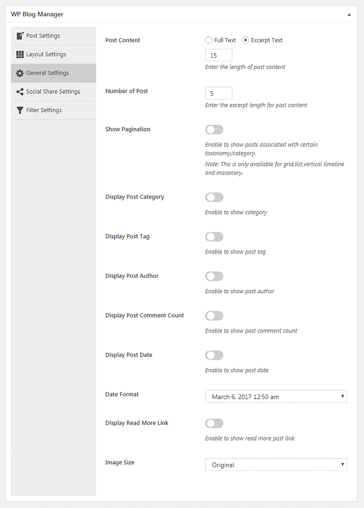 How to manage your WordPress blog using WP Blog Manager? (Step By Step Guide) WP Blog Manager - General Settings