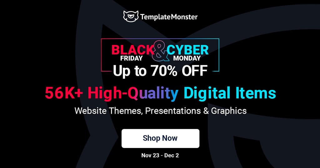 50+ Crazy Black Friday and Cyber Monday WordPress Deals 2020 TemplateMonster - Black Friday Deal 2020