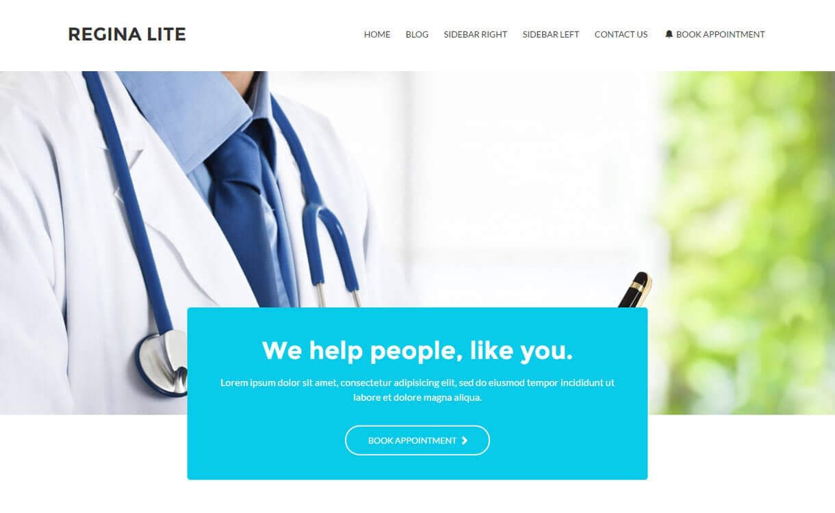 23+ Best Free WordPress Health and Medical Themes 2020 Regina Lite - Free Medical WordPress Theme