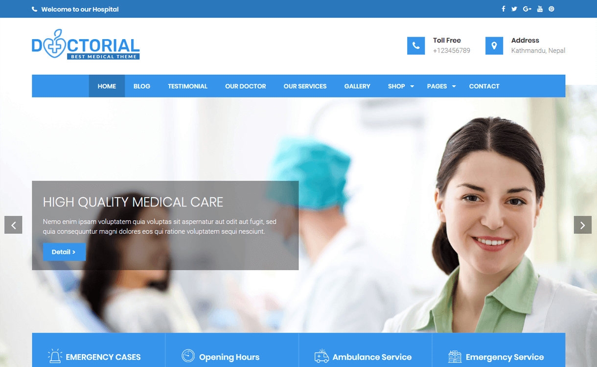 23+ Best Free WordPress Health and Medical Themes 2020 Doctorial-Best Free WordPress Health Medical Theme