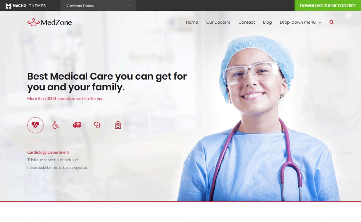 23+ Best Free WordPress Health and Medical Themes 2020 MedZone Lite-Best Free WordPress Health Medical Theme