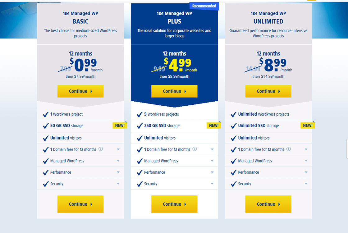 1 & 1 Web Hosting - Largest WordPress Hosting Providers 1 & 1 Web WordPress Hosting Plans