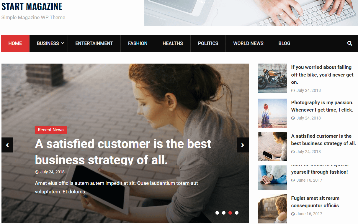 21+ Best Free WordPress Themes (July 2018 Releases: Hotel, Business, Lawyer, Blog, Magazine, Education, Photography and more...) Start Magazine - Free WordPressMagazine Theme