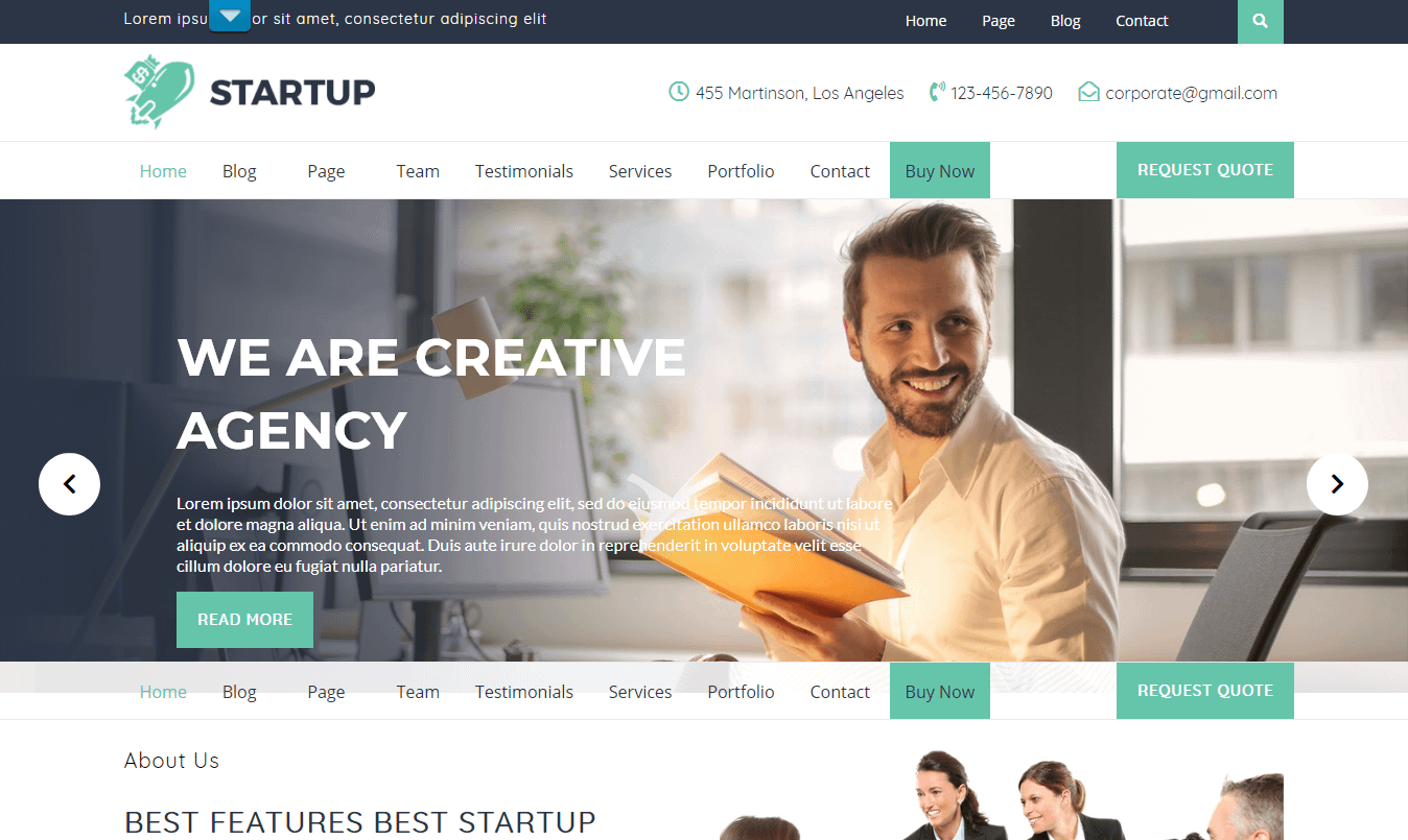 21+ Best Free WordPress Themes (July 2018 Releases: Hotel, Business, Lawyer, Blog, Magazine, Education, Photography and more...) VW Startup - Free WP Startup Theme