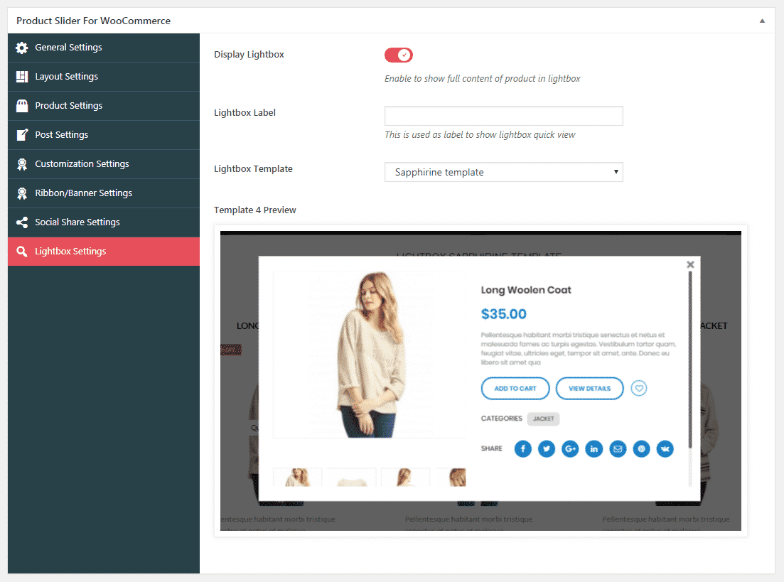 How to Add Beautiful WooCommerce Product Slider on your WordPress Website? (Step by Step Guide) Product Slider for WooCommerce: Lighbox Settings