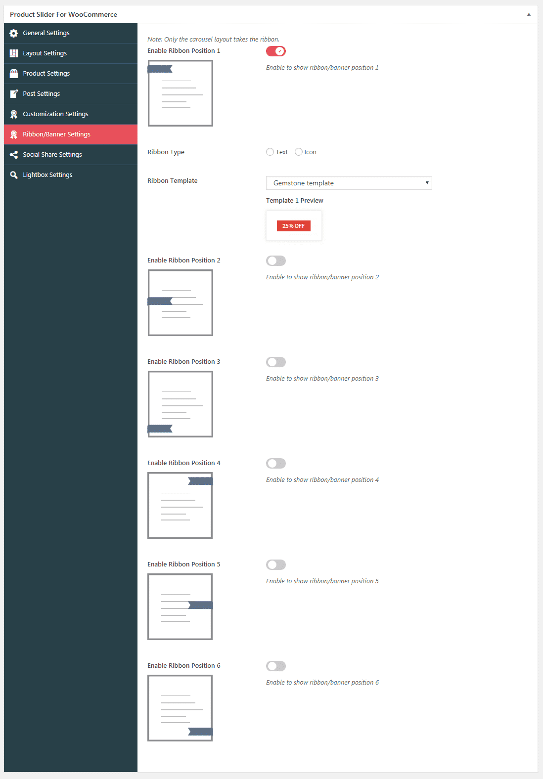 How to Add Beautiful WooCommerce Product Slider on your WordPress Website? (Step by Step Guide) Product Slider for WooCommerce: Ribbon Settings