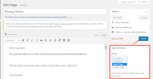 How to create a parent/child page on your WordPress website? How to create a parent and child page on your WordPress website