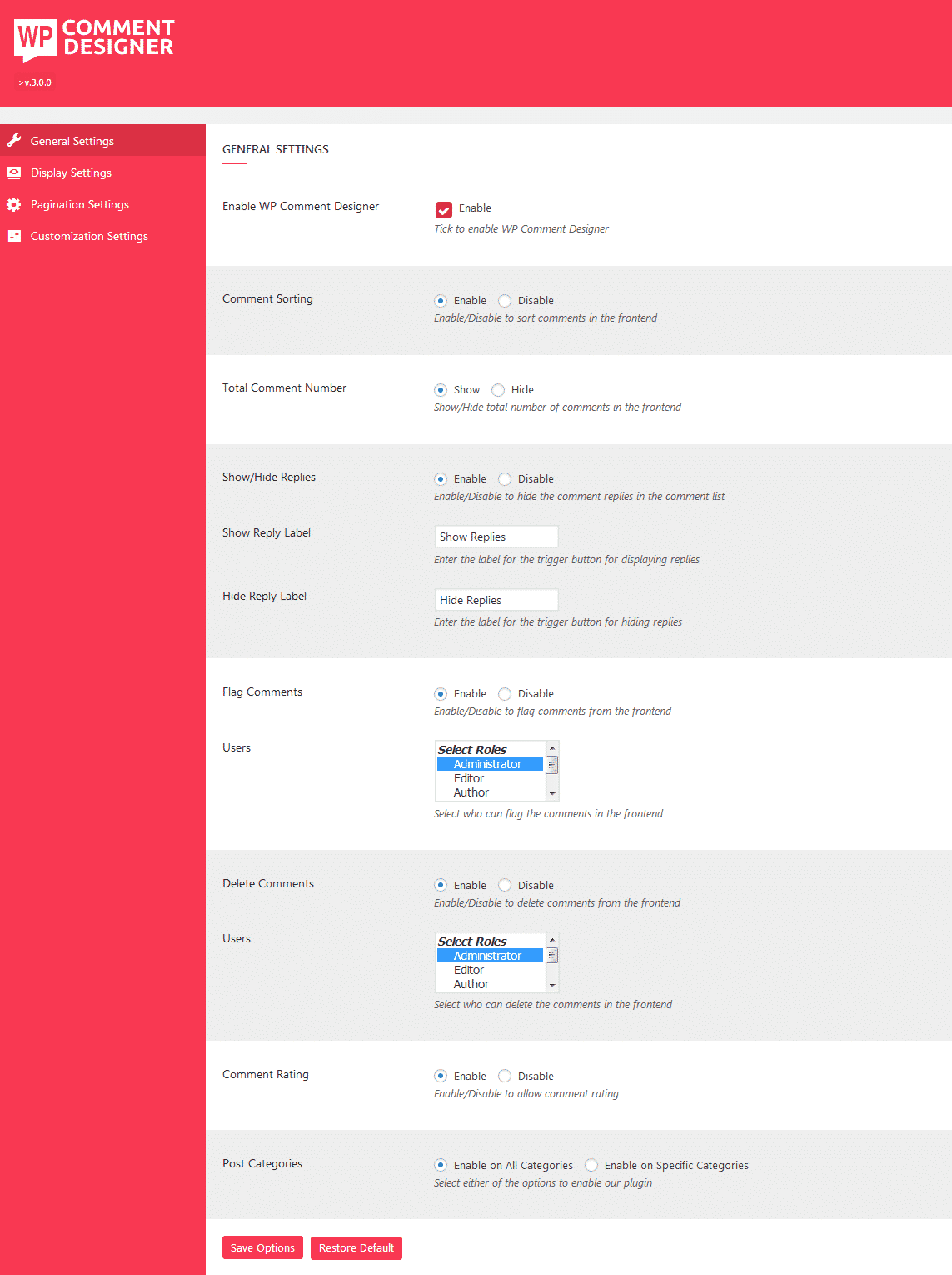 How to create an attractive comment section in WordPress? (Step by Step Guide) WP Comment Designer: General Settings