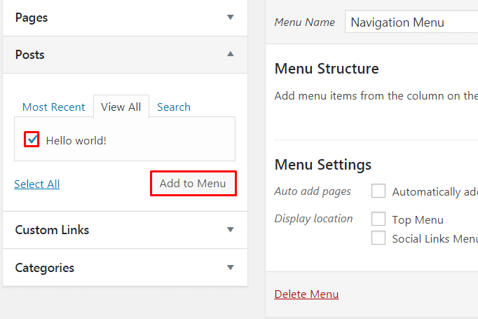 How to Add Specific Posts to WordPress Navigation Menu? Add Specific Posts to WordPress Navigation Menu.