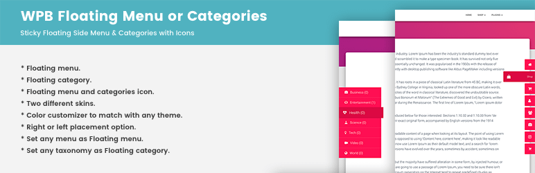 5+ Best Free WordPress Floating Menu Plugins WPB Floating Menu or Categories - Best Free WordPress Floating Menu Plugin