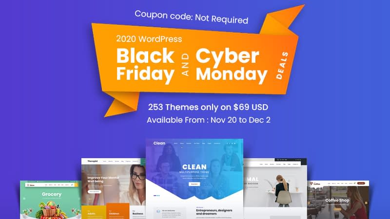 50+ Crazy Black Friday and Cyber Monday WordPress Deals 2020 SKT Themes - Black Friday & Cyber Monday Deal