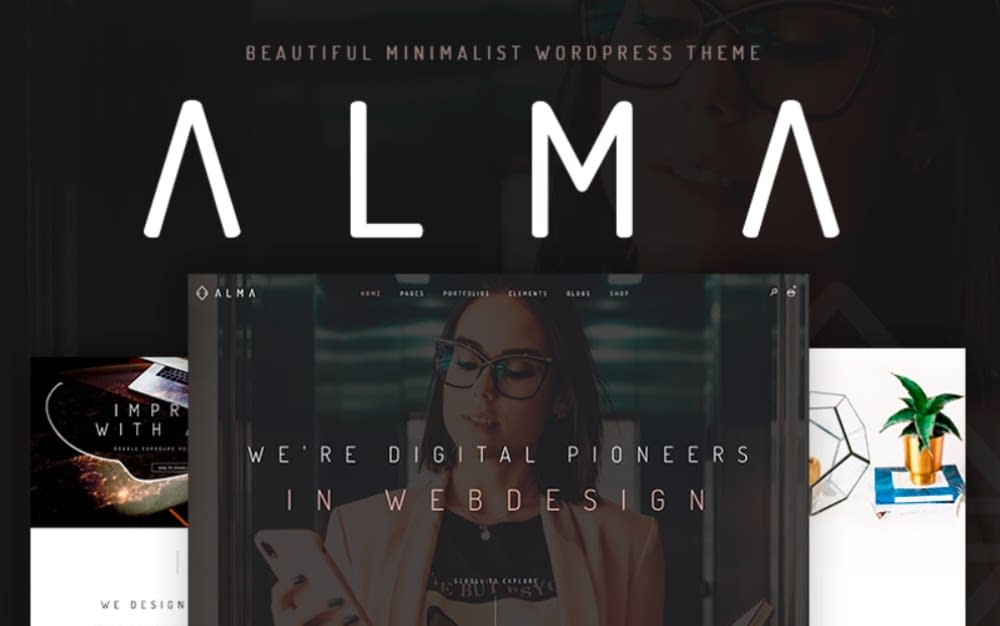 Coding Is Not a Barrier: Top 10 WordPress Themes With Visual Composer Alma - Minimalist WordPress Theme