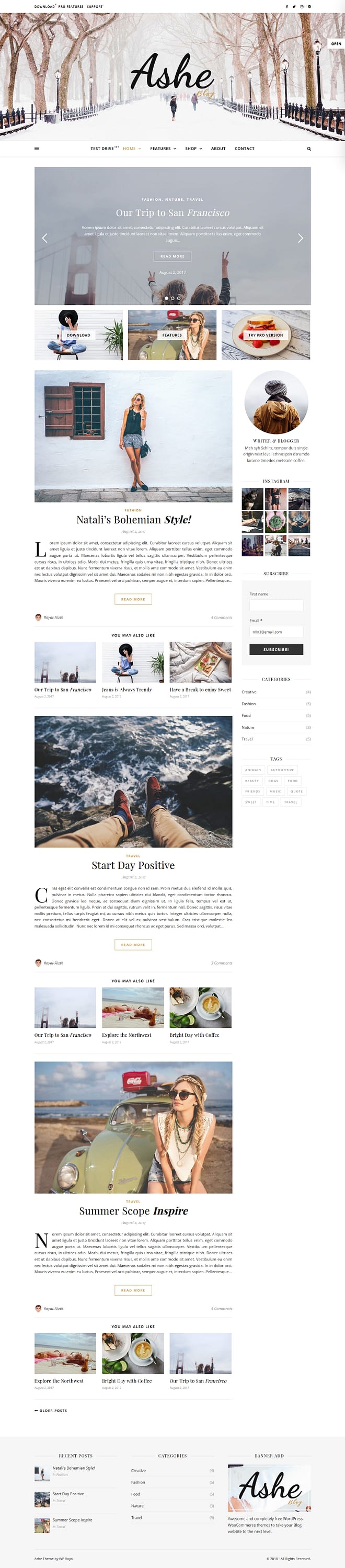 10+ Best Free FullScreen WordPress Themes ashe best free fullscreen wordpress theme - 10+ Best Free FullScreen WordPress Themes