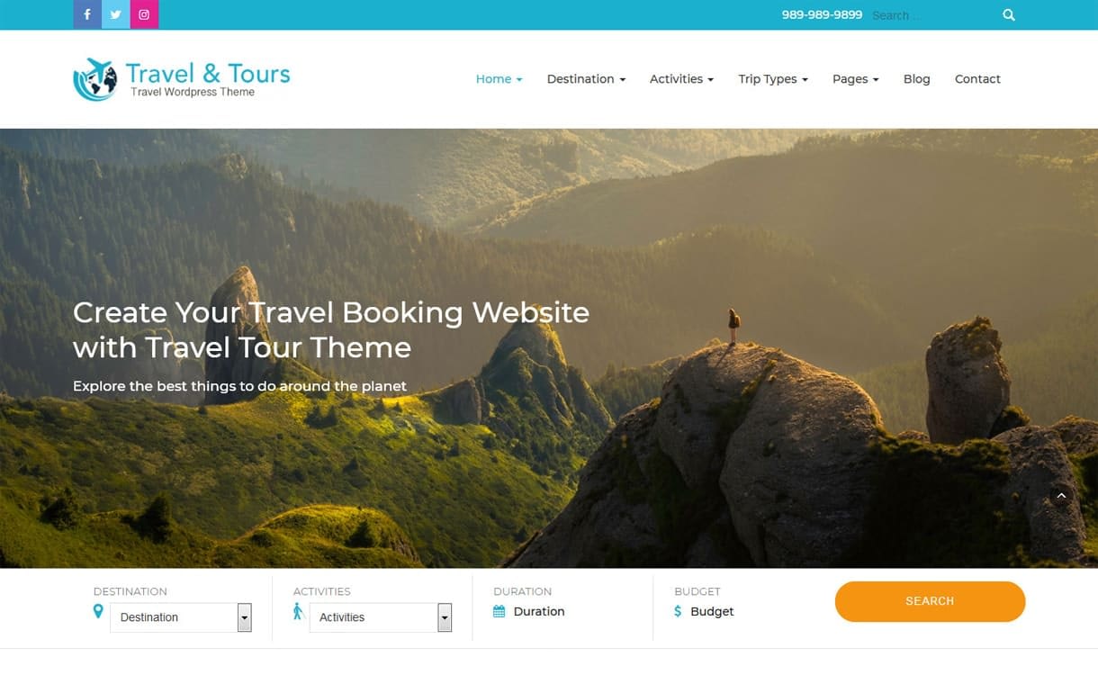 21+ Best Free WordPress Themes May 2018 travel tour - 21+ Best Free WordPress Themes May 2018