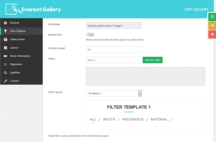 How to Add An Image Gallery on WordPress website? (Step by Step Guide) filter options 1024x674 - How to Add An Image Gallery on WordPress website? (Step by Step Guide)