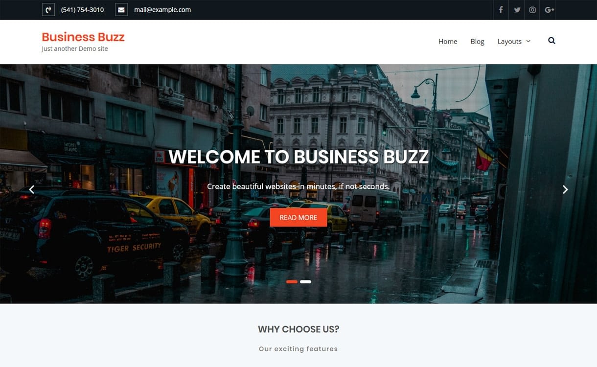 21+ Best Free WordPress Themes May 2018 business buzz - 21+ Best Free WordPress Themes May 2018